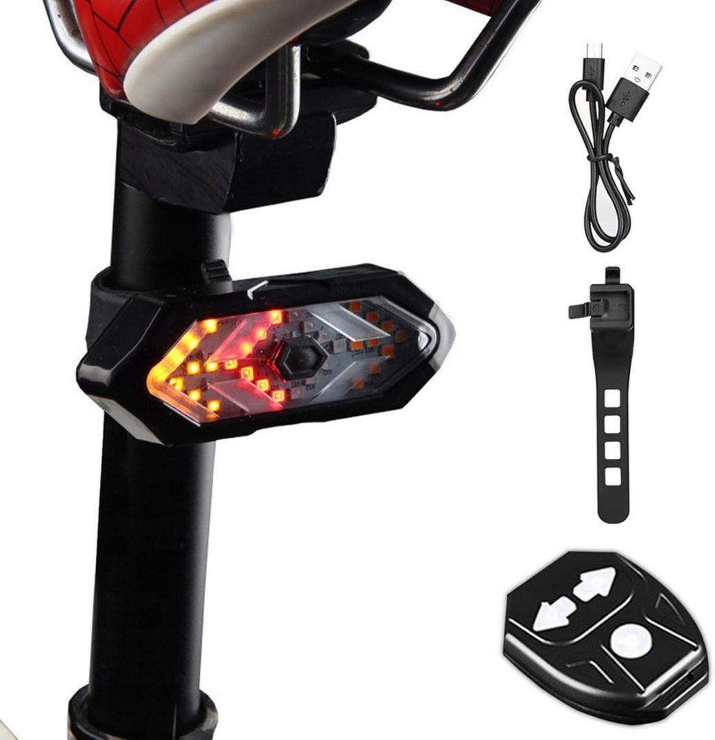 Kierunkowskazy LED na rower i hulajnogę z pilotem