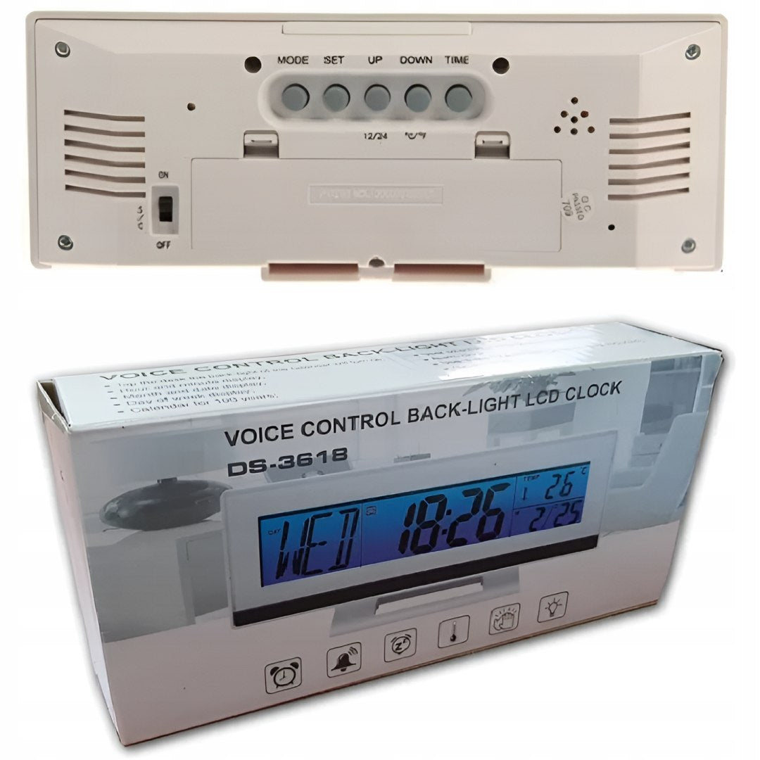 Elektroniczny budzik LED z termometrem, kalendarzem i alarmem