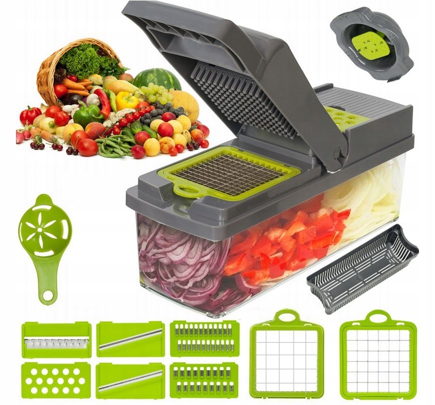 Krajalnica i szatkownica do warzyw i owoców – wielofunkcyjna