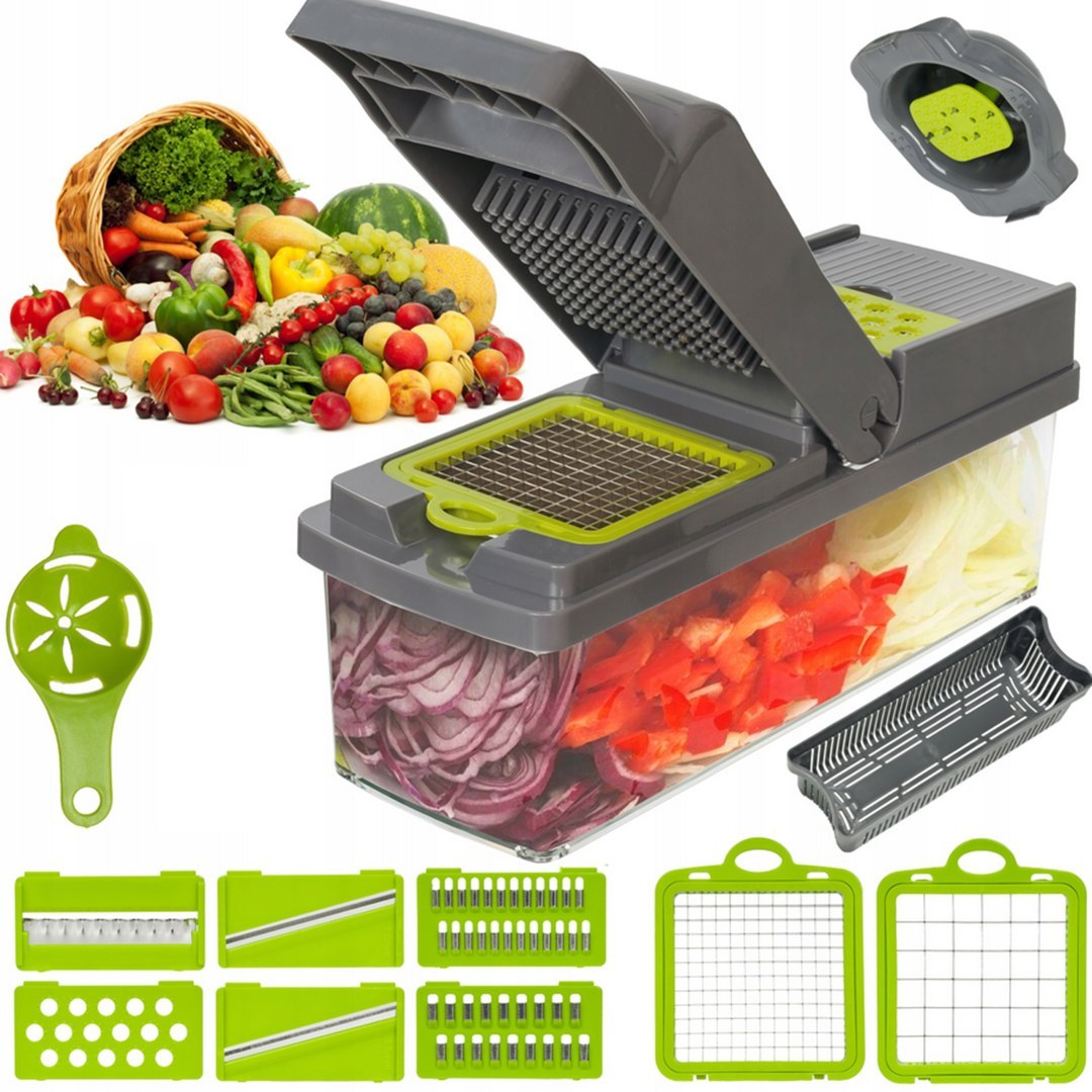 Krajalnica i szatkownica do warzyw i owoców – wielofunkcyjna