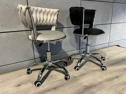 Treccia Office Black Velvet – nowoczesne krzesło obrotowe