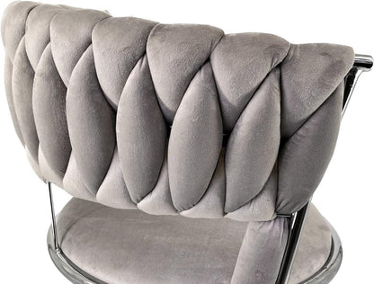 Treccia Office Black Velvet – nowoczesne krzesło obrotowe