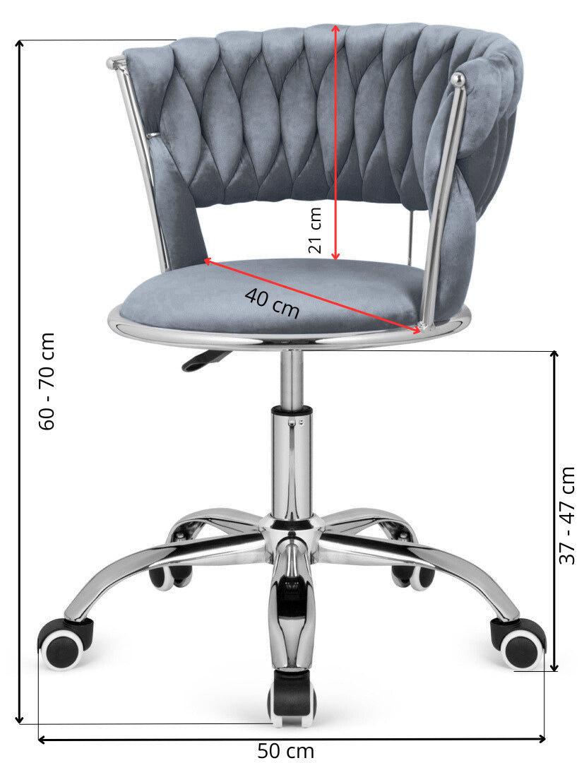 Treccia Office Black Velvet – nowoczesne krzesło obrotowe