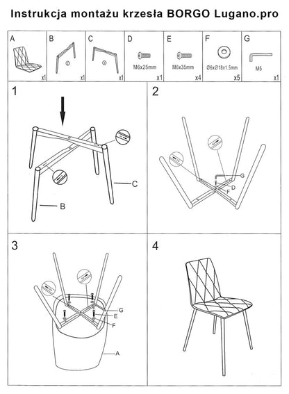 BORGO – nowoczesne krzesło tapicerowane welurem