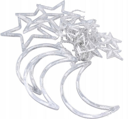 Kurtyna świetlna LED – girlanda księżyce i gwiazdy