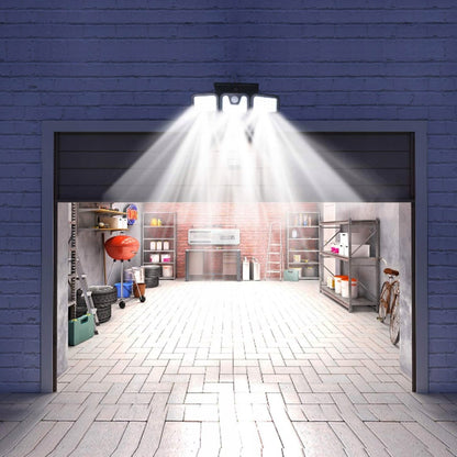 Lampa solarna LED z czujnikiem zmierzchu i ruchu – zewnętrzna, ogrodowa, garażowa, trójstronna