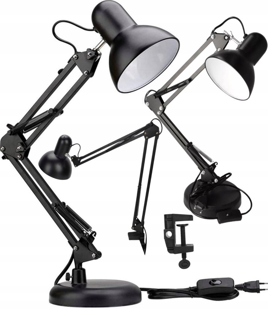 Klasyczna lampka biurkowa kreślarska z uchwytem na biurko