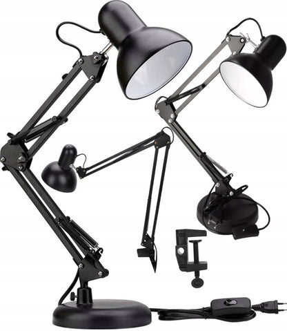 Klasyczna lampka biurkowa kreślarska z uchwytem na biurko