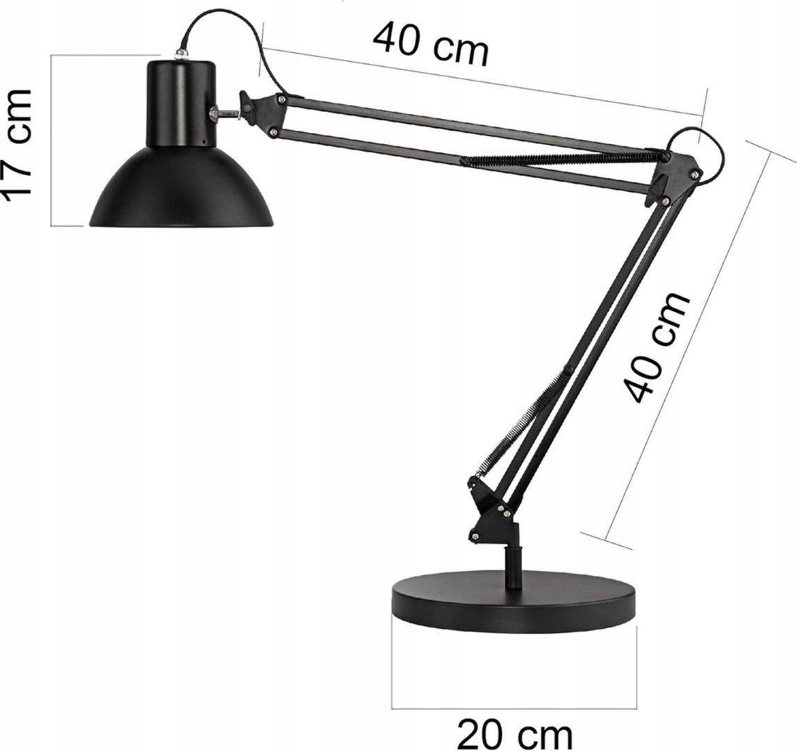 Klasyczna lampka biurkowa kreślarska z uchwytem na biurko