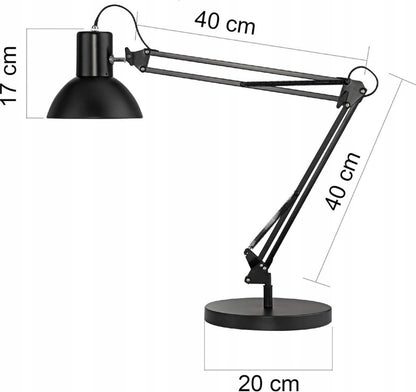 Klasyczna lampka biurkowa kreślarska z uchwytem na biurko