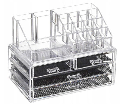 Organizer na kosmetyki i biżuterię – elegancka szkatułka akrylowa z 4 szufladkami