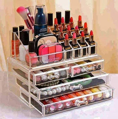 Organizer na kosmetyki i biżuterię – elegancka szkatułka akrylowa z 4 szufladkami