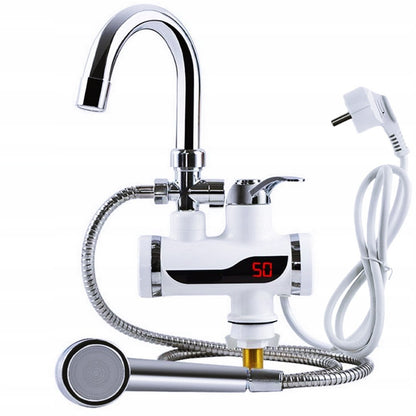 Podgrzewacz wody przepływowy z kranem i prysznicem 3000W – montaż na blat