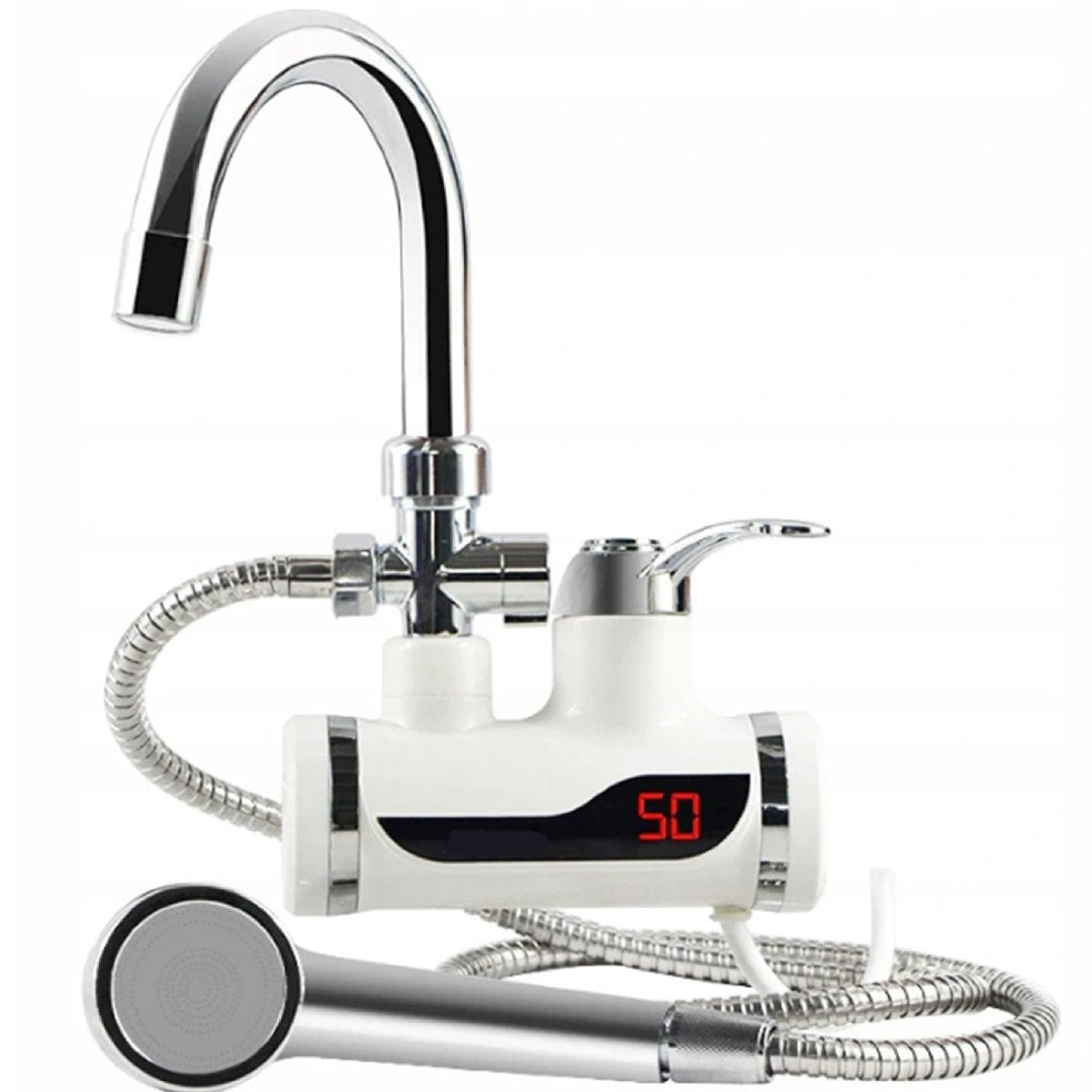 Przepływowy podgrzewacz wody z prysznicem 3000W LCD – montaż do ściany