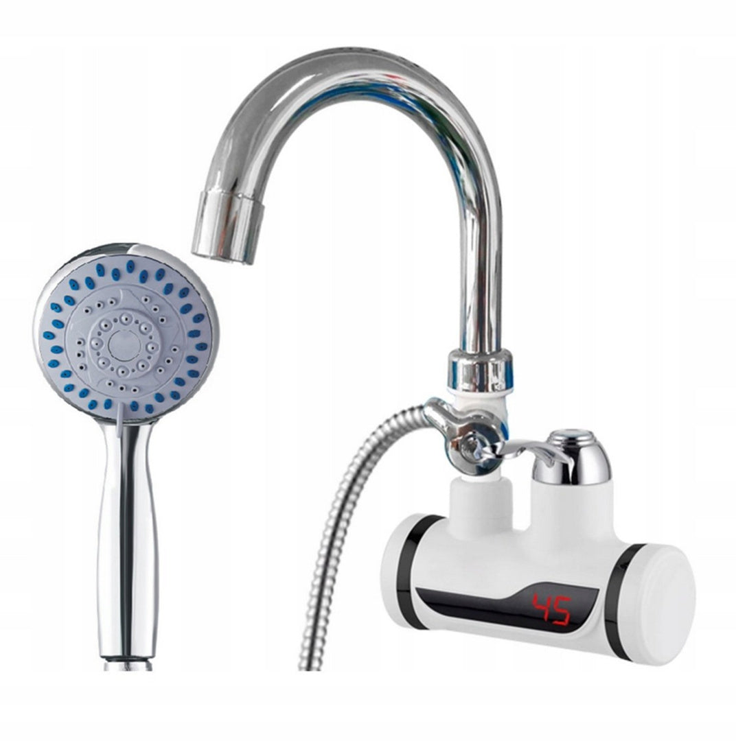 Przepływowy podgrzewacz wody z prysznicem 3000W LCD – montaż do ściany