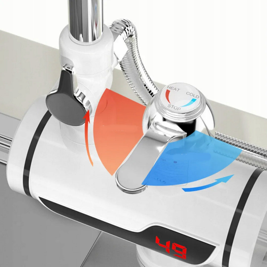 Przepływowy podgrzewacz wody z prysznicem 3000W LCD – montaż do ściany