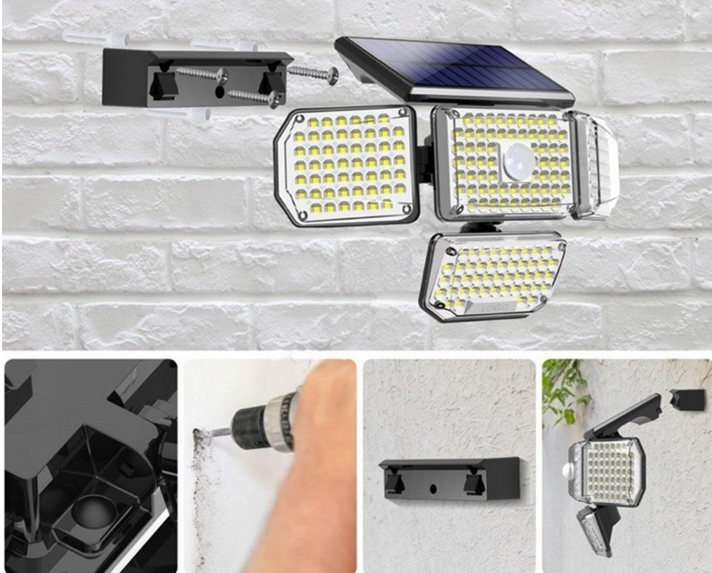 Lampa solarna LED 4w1 z czujnikiem ruchu, zmierzchu i pilotem