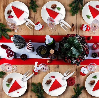 Czapeczki mikołajowe z pomponem – zestaw 12 sztuk