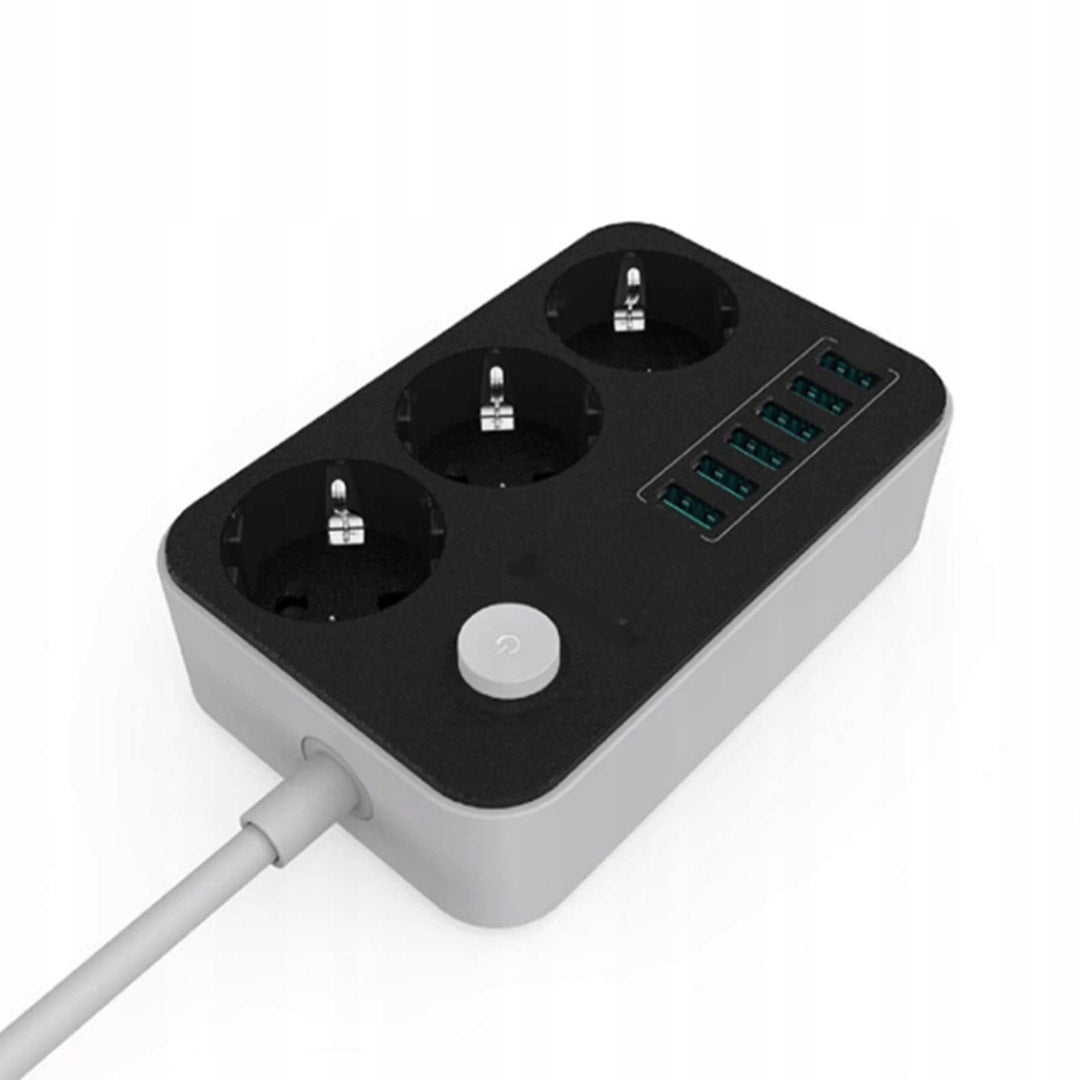 Przedłużacz listwa zasilająca 3 gniazda + 6 portów USB 4.1A – 2500W, 1.8m