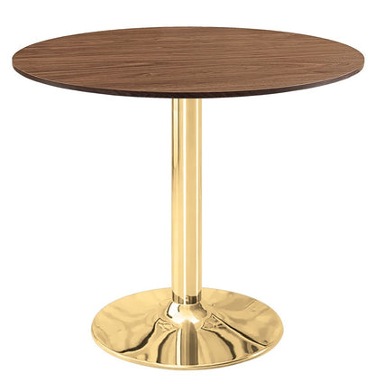 Stół okrągły VICTORY BROWN WOOD 70 cm GOLD