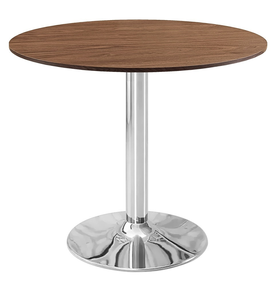 Stół okrągły VICTORY BROWN WOOD 70 cm SILVER