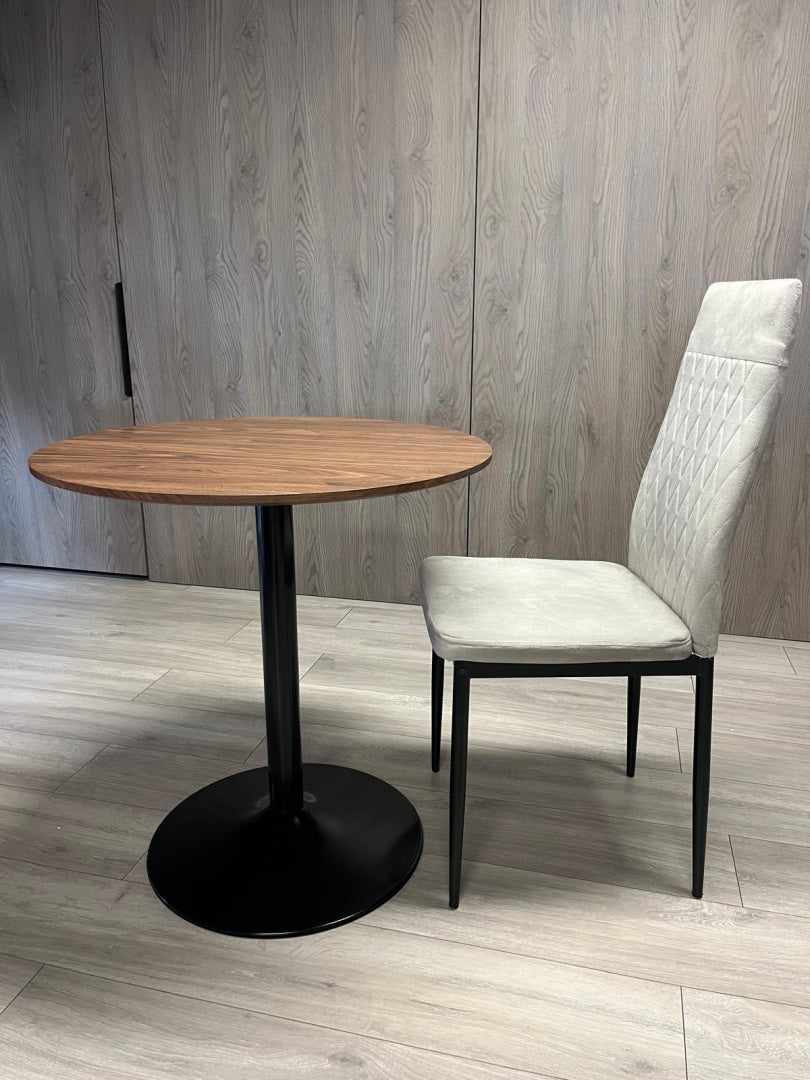 Stół okrągły VICTORY BROWN WOOD 70 cm SMOKE