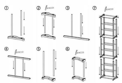 Półka na buty metalowa – regał stojak na obuwie 30 par