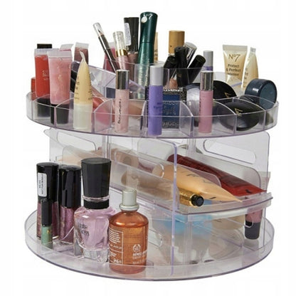 Obrotowa szkatułka organizer na kosmetyki i biżuterię