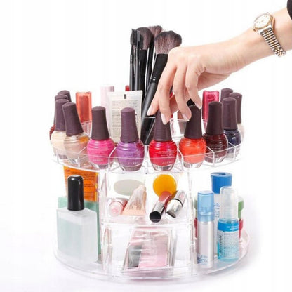 Obrotowa szkatułka organizer na kosmetyki i biżuterię