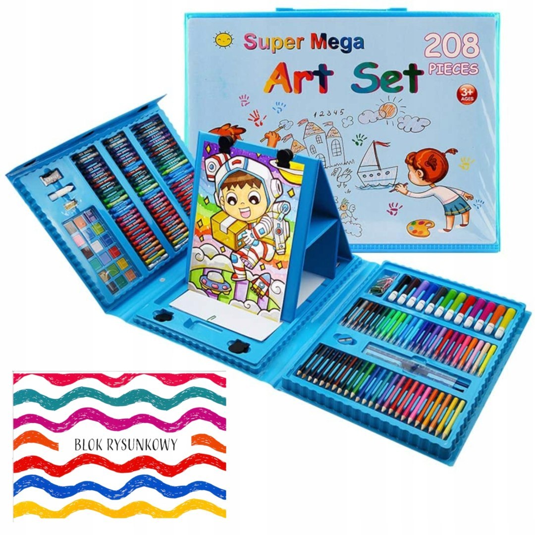 Zestaw do malowania dla dzieci w walizce – 208 elementów
