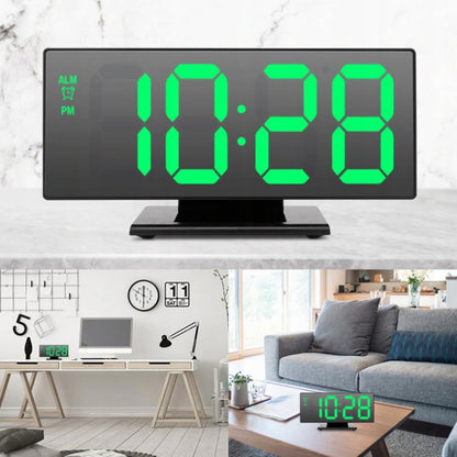 Zegar cyfrowy LED z budzikiem, termometrem i lustrem